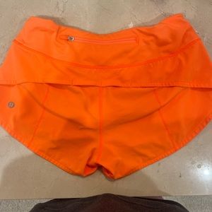 Neon orange speed up lulu shorts!